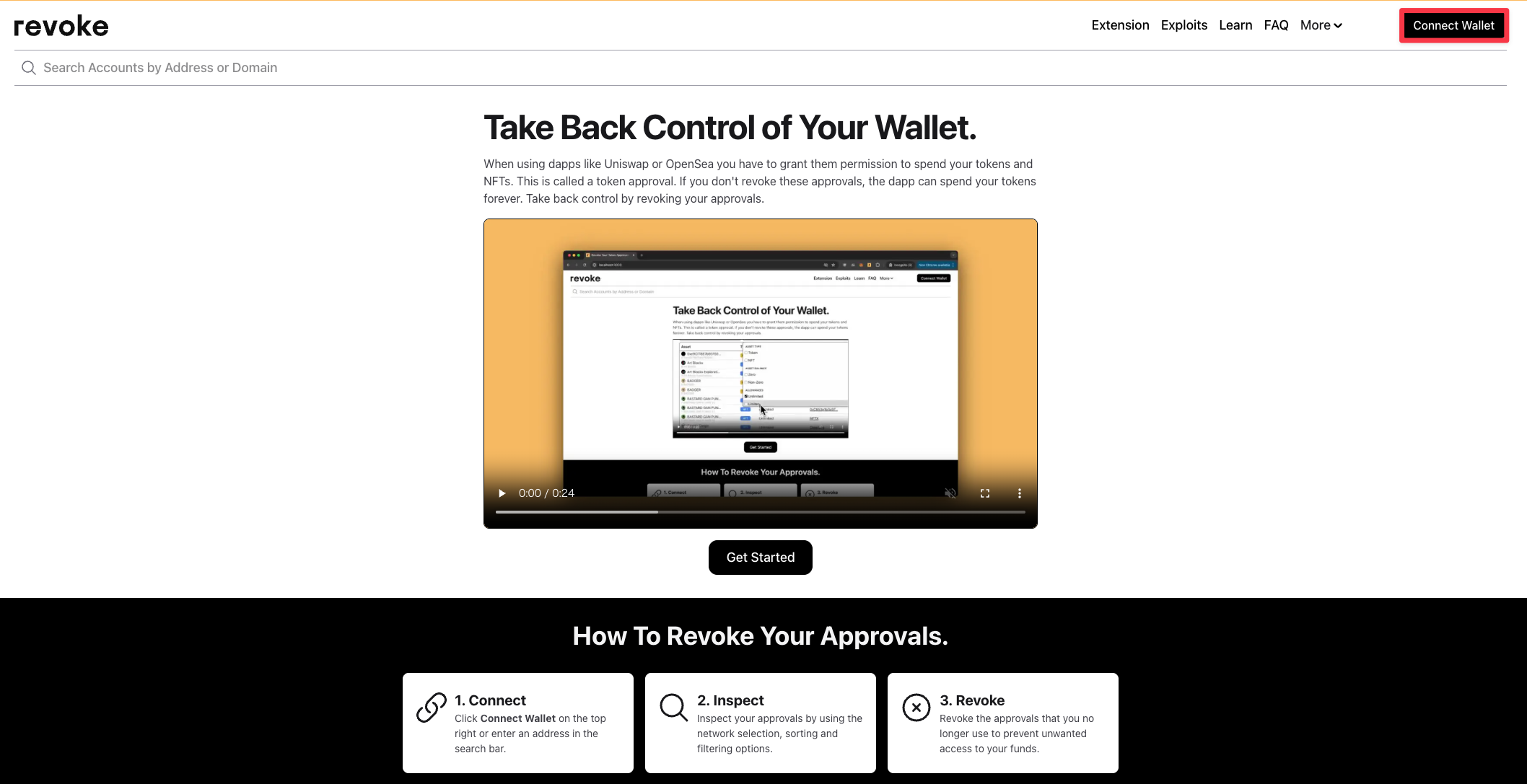 Revoke.cash トップページ